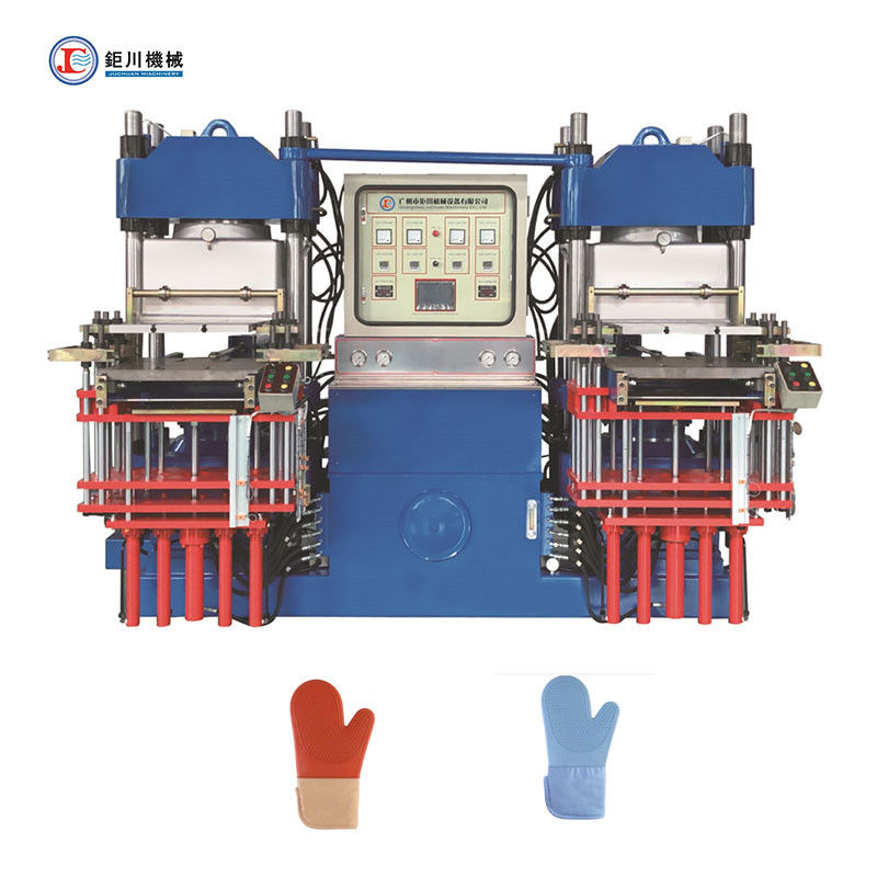 Máquina de moldagem por compressão a vácuo de silicone para fabricação de punhos resistentes ao calor do forno de silicone